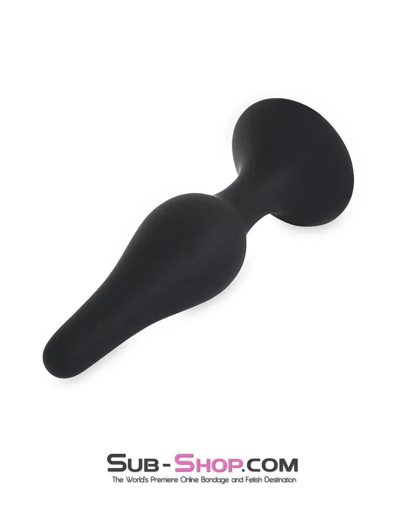 0548M      Advanced Training Long Black Silicone Butt Plug - MEGA Deal