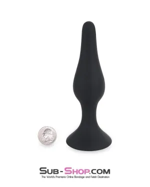 0548M      Advanced Training Long Black Silicone Butt Plug - MEGA Deal