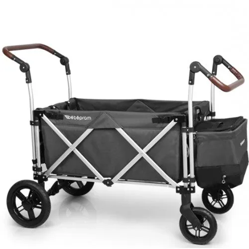 2025 Upgraded Bebepram S7 Foldable Luxury Multi-Function Wagon | Sunroof | Rubber Wheels | Seat Belts