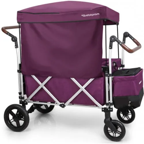 2025 Upgraded Bebepram S7 Foldable Luxury Multi-Function Wagon | Sunroof | Rubber Wheels | Seat Belts