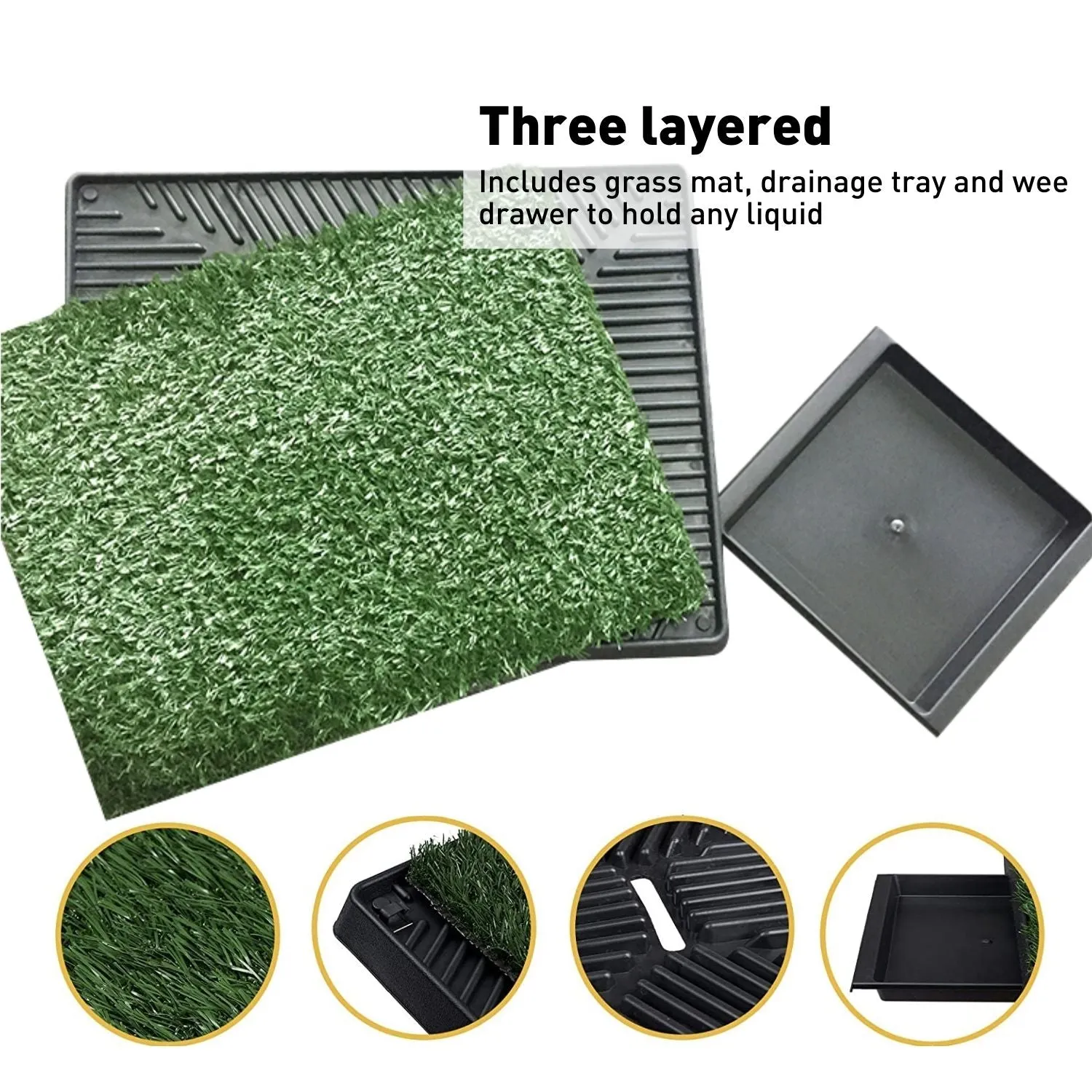 3-Layer Pet Grass Training Potty, Easy to Clean - Floofi