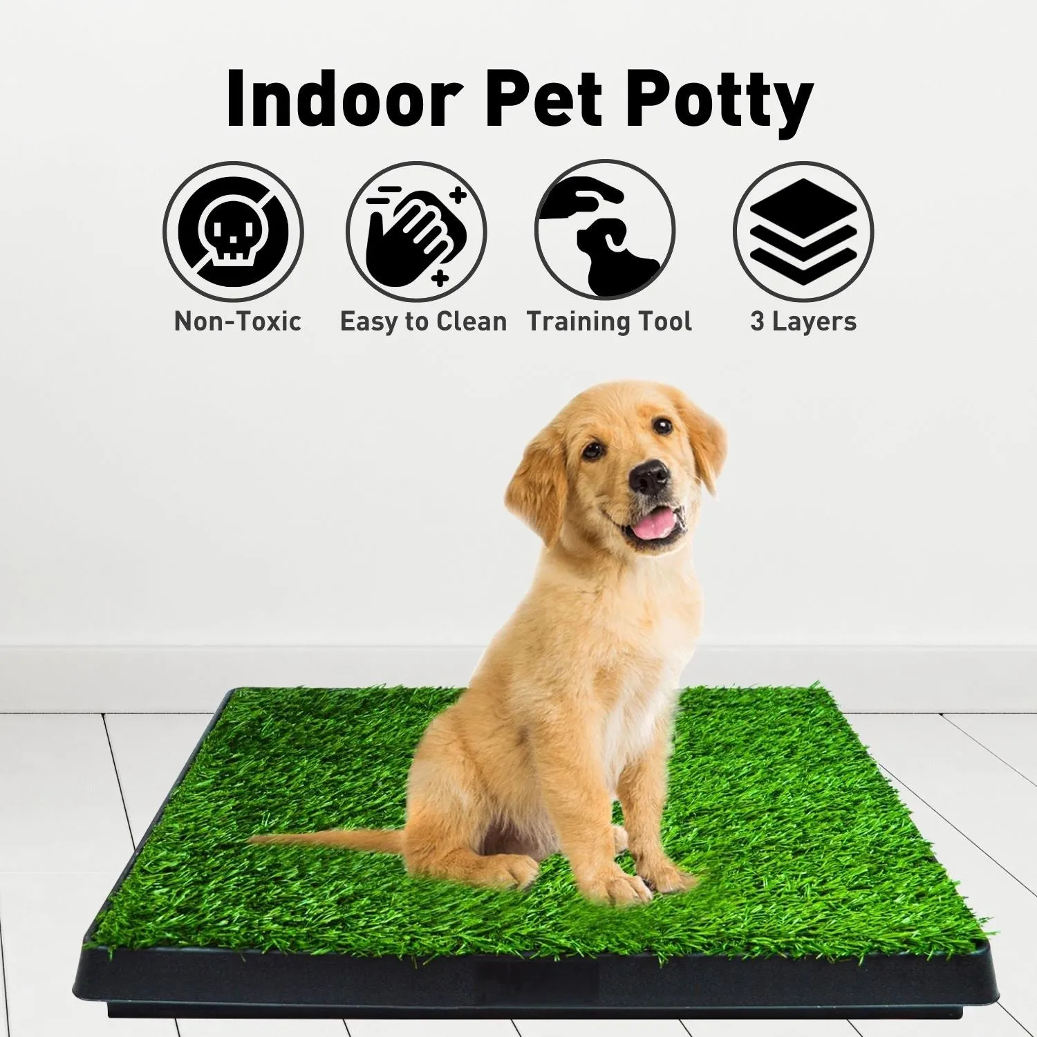 3-Layer Pet Grass Training Potty, Easy to Clean - Floofi