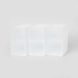 6pk Small Stackable Bins Front Opening Clear Plastic - Brightroom