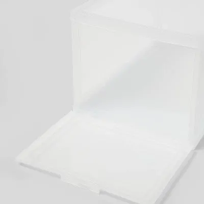 6pk Small Stackable Bins Front Opening Clear Plastic - Brightroom