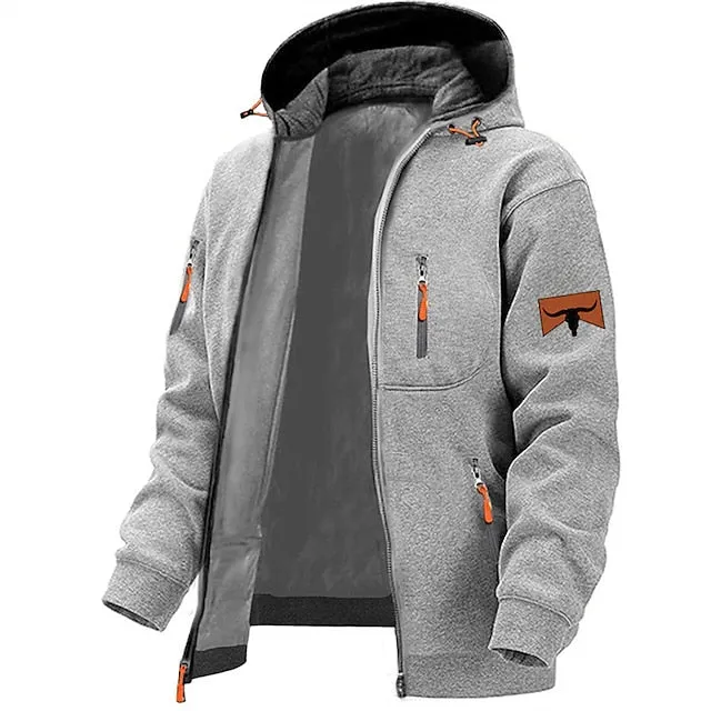 Adventure Ready Graphic Cowboy Men's Hoodie - Premium Cotton Blend Navy Gray Streetwear Sweatshirt for Spring & Fall