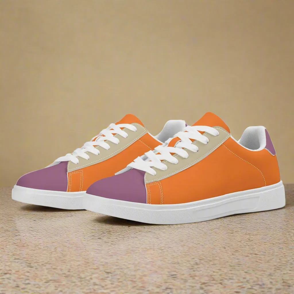 Amai Color Block Low Top Faux Leather Skate Sneakers