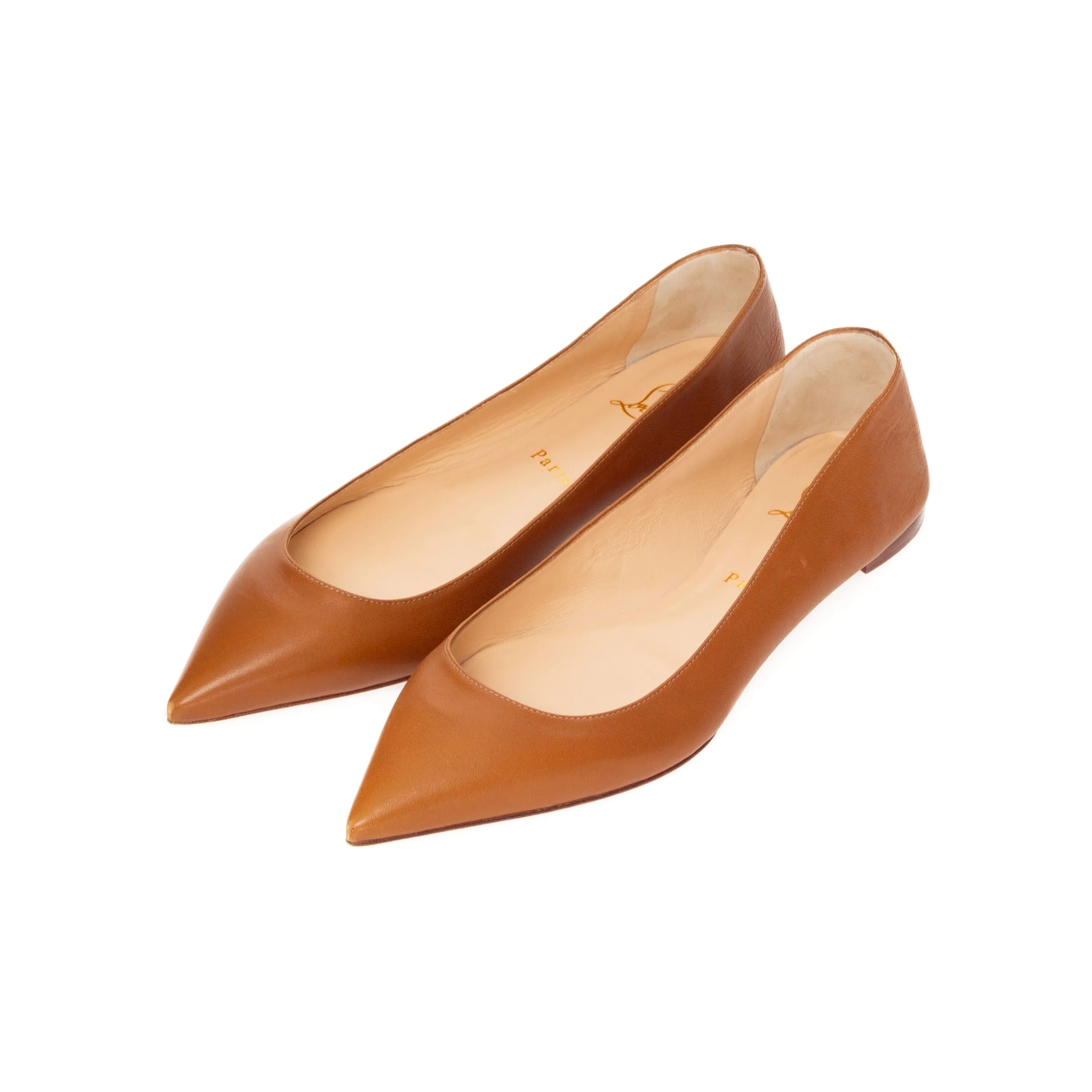 Ballalla Café Creme Nappa Leather Ballet Flat 40