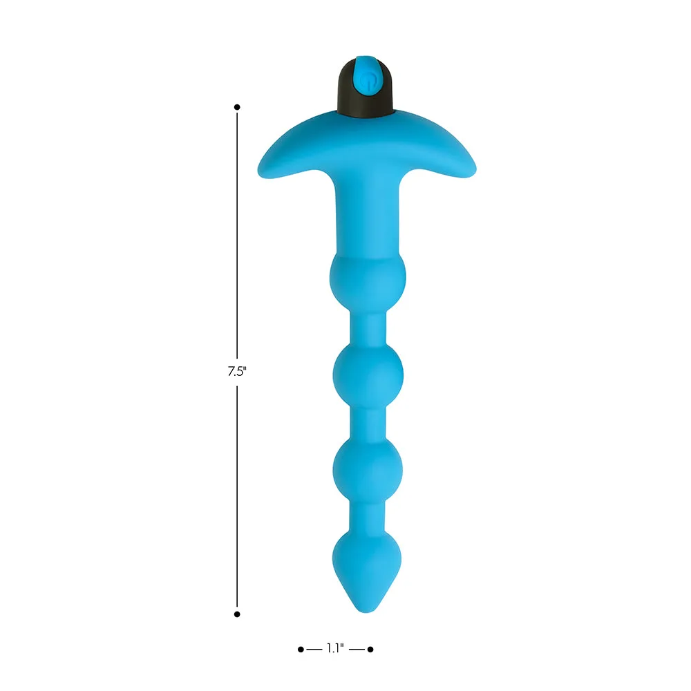 BANG! Vibrating Silicone Anal Beads & Remote Control Blue