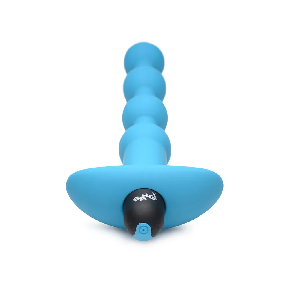 BANG! Vibrating Silicone Anal Beads & Remote Control Blue