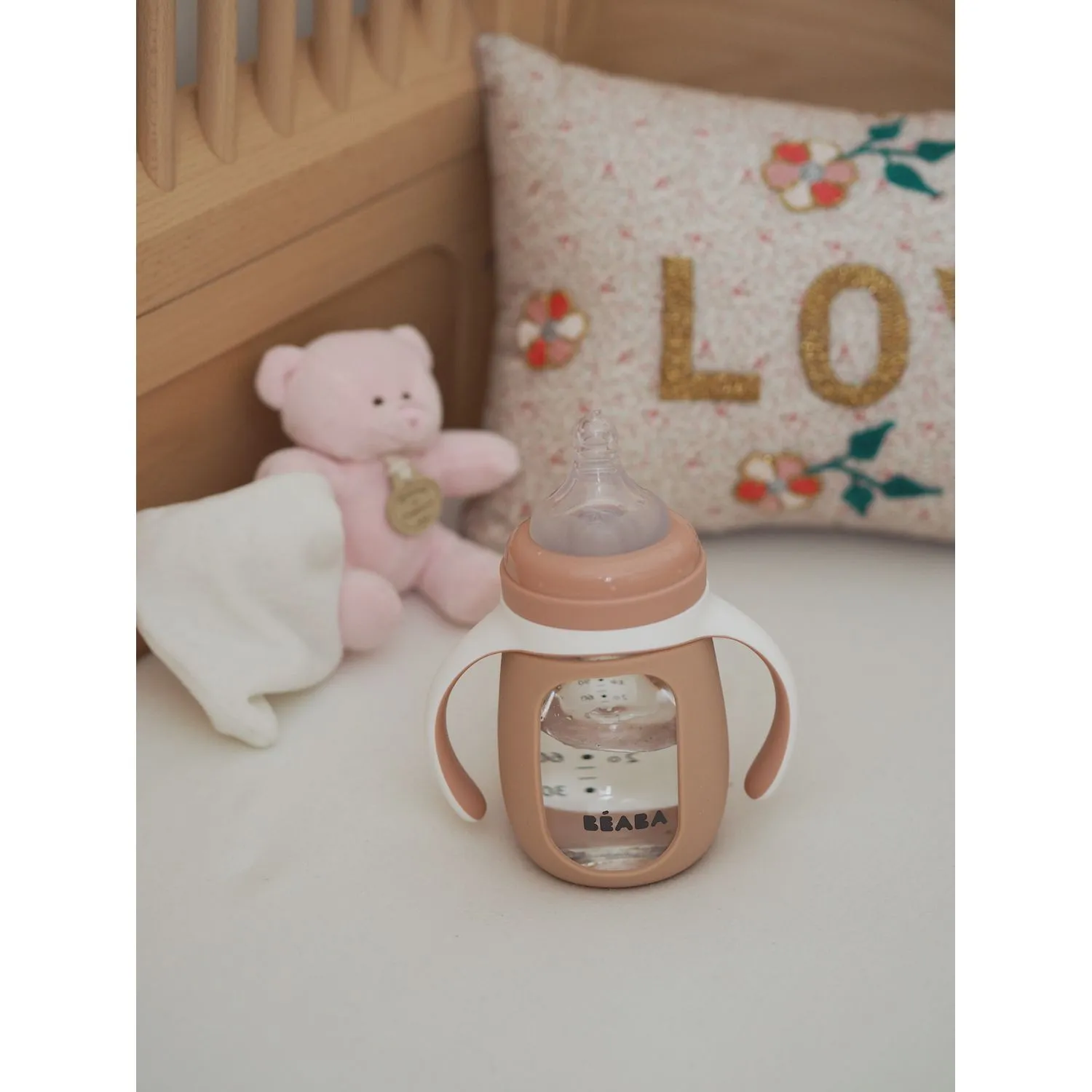 Beaba Glass Baby Bottle - Pink