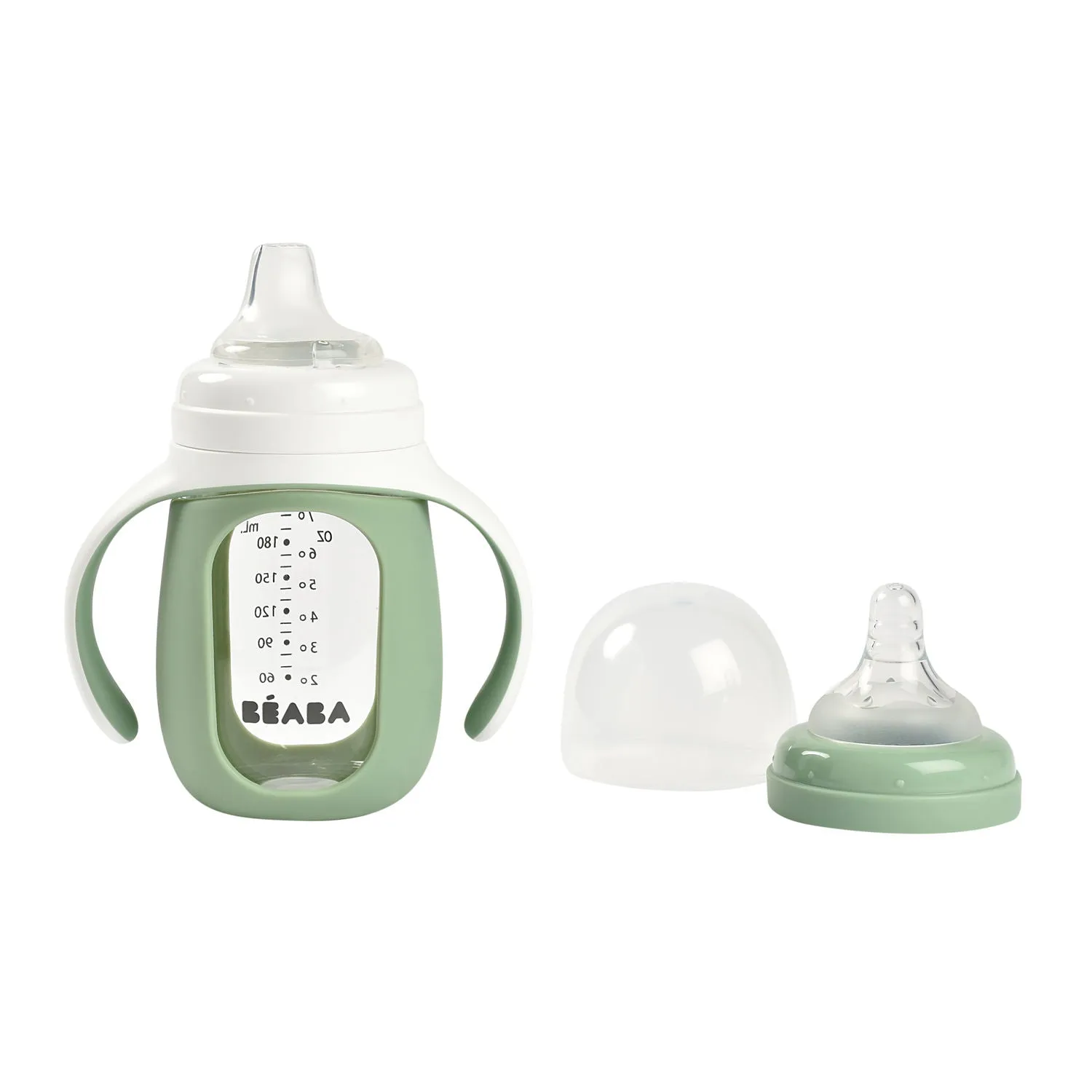 Beaba Glass Baby Bottle - Sage