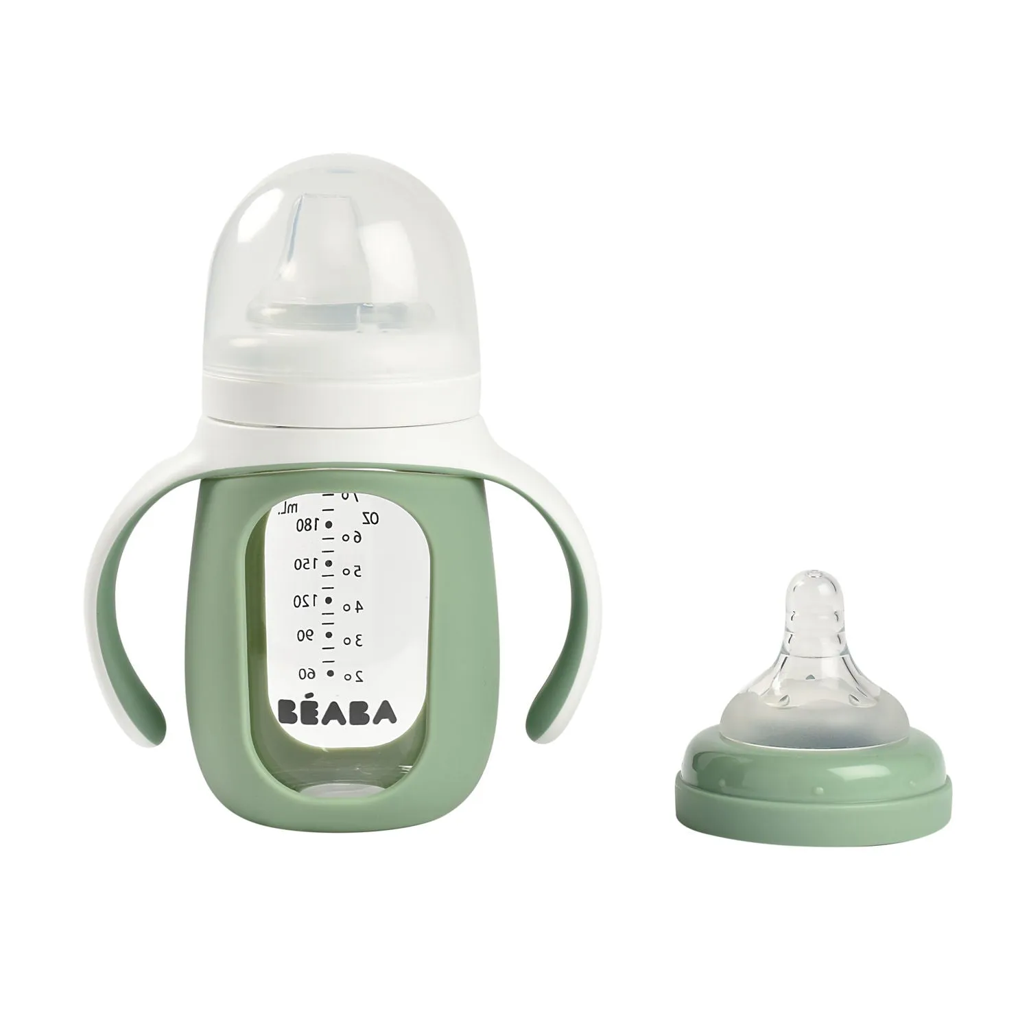 Beaba Glass Baby Bottle - Sage