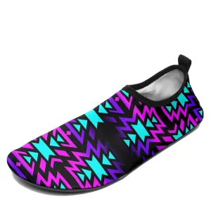 Black Fire Winter Sunset Sockamoccs Kid's Sockamoccs Slip On Shoes