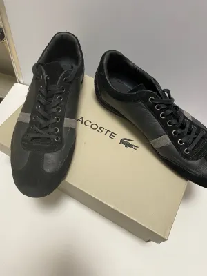 Black Lacoste Trainers size 7 UK Leather/Suede