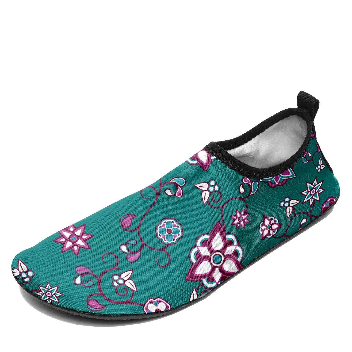 Burgundy Bloom Kid's Sockamoccs Slip On Shoes