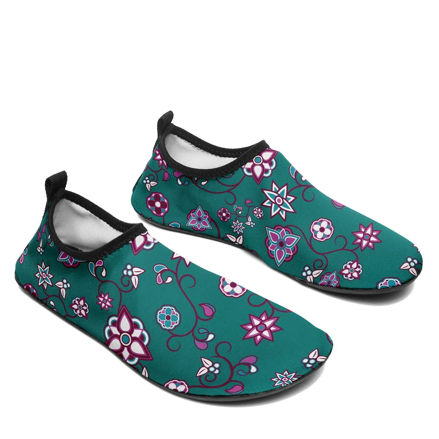 Burgundy Bloom Kid's Sockamoccs Slip On Shoes