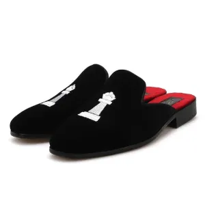 Chess Embroidery Velvet Slip-On Shoes UNISEX