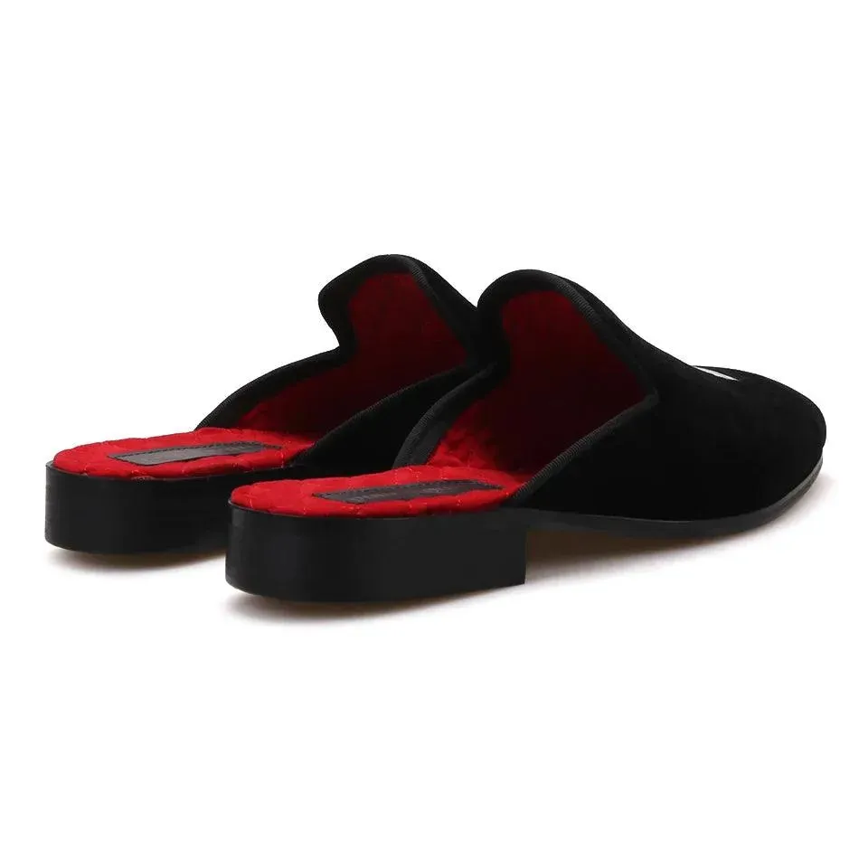 Chess Embroidery Velvet Slip-On Shoes UNISEX