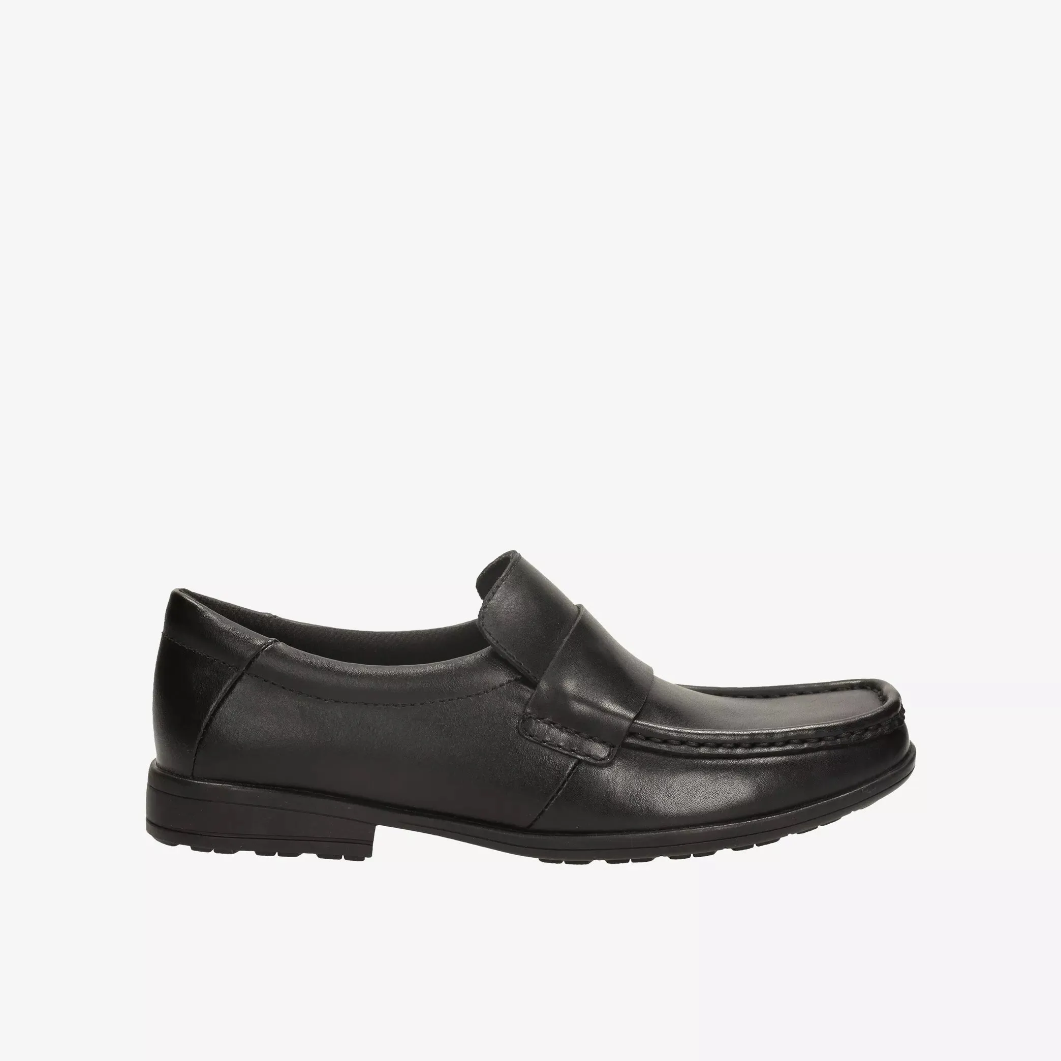 Clarks Corris Step Black Leather Senior School Boys Shoes