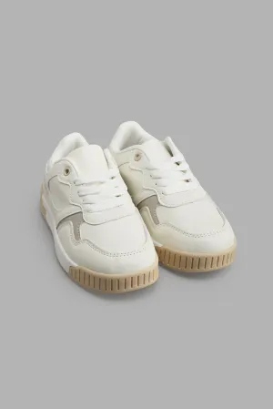 Cream Ribbed Sneaker