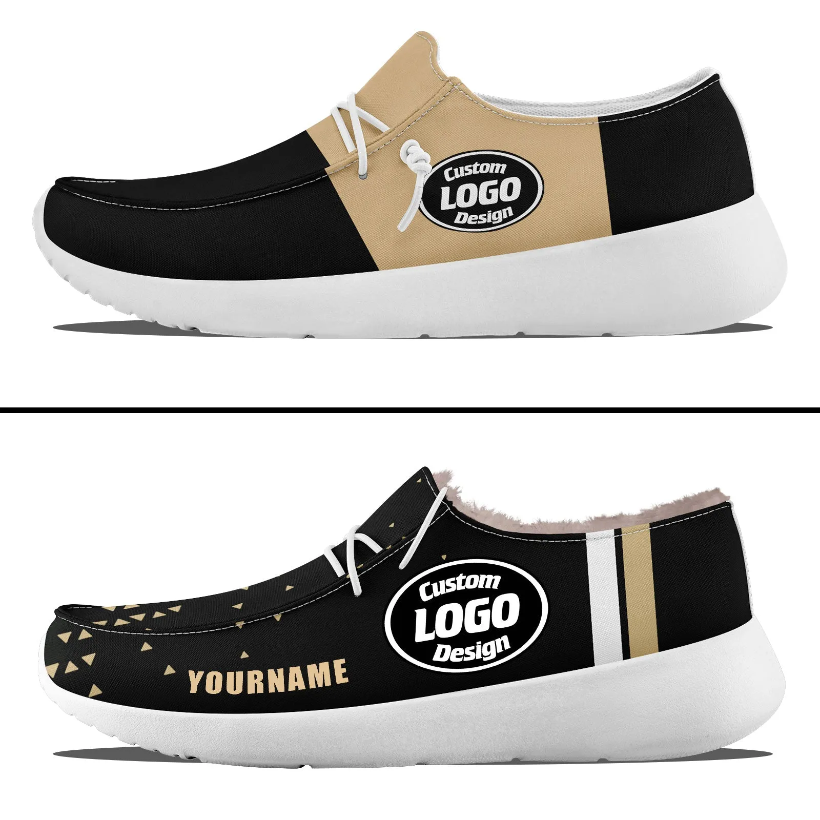 Custom Black Yellow New Orleans Sneaker Shoes Combo Offer Personalized Combo ZH-D020289-19