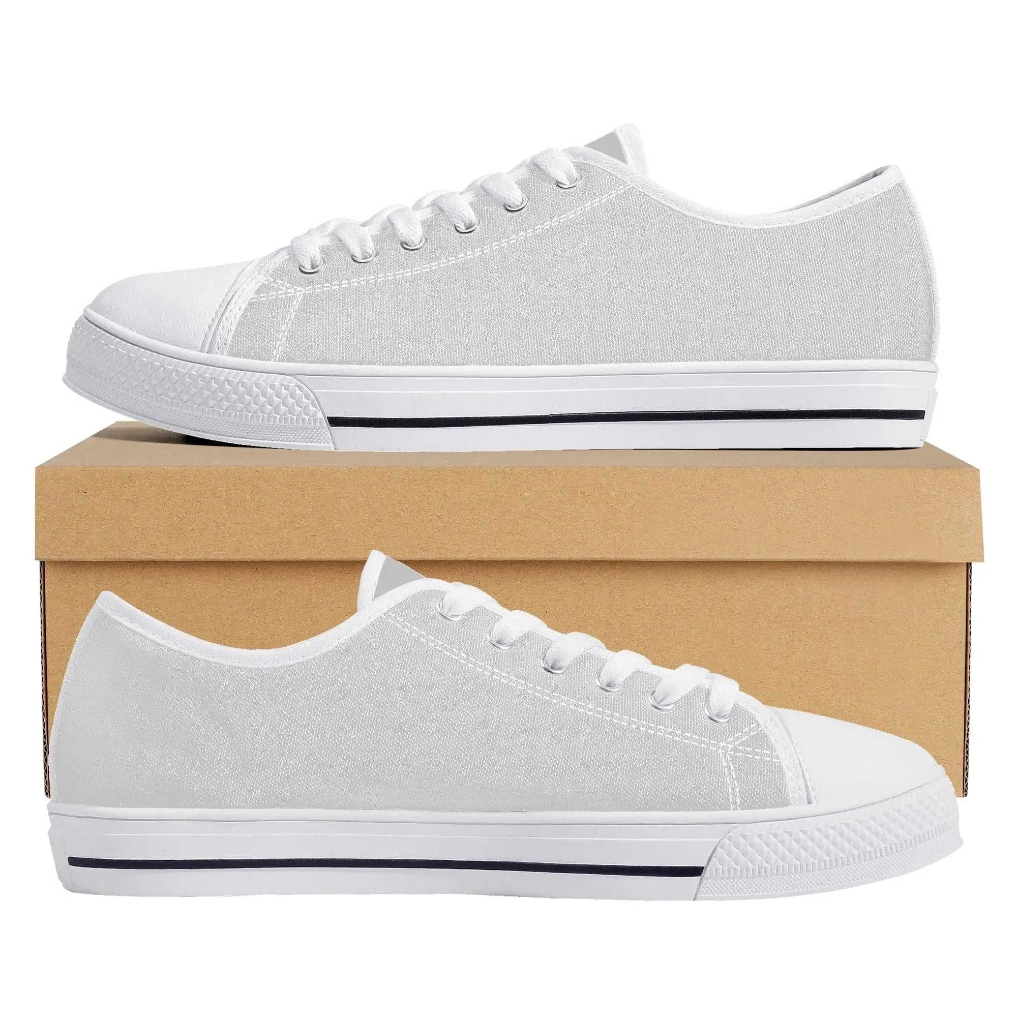 Custom Low Top Canvas Shoes - White FXS