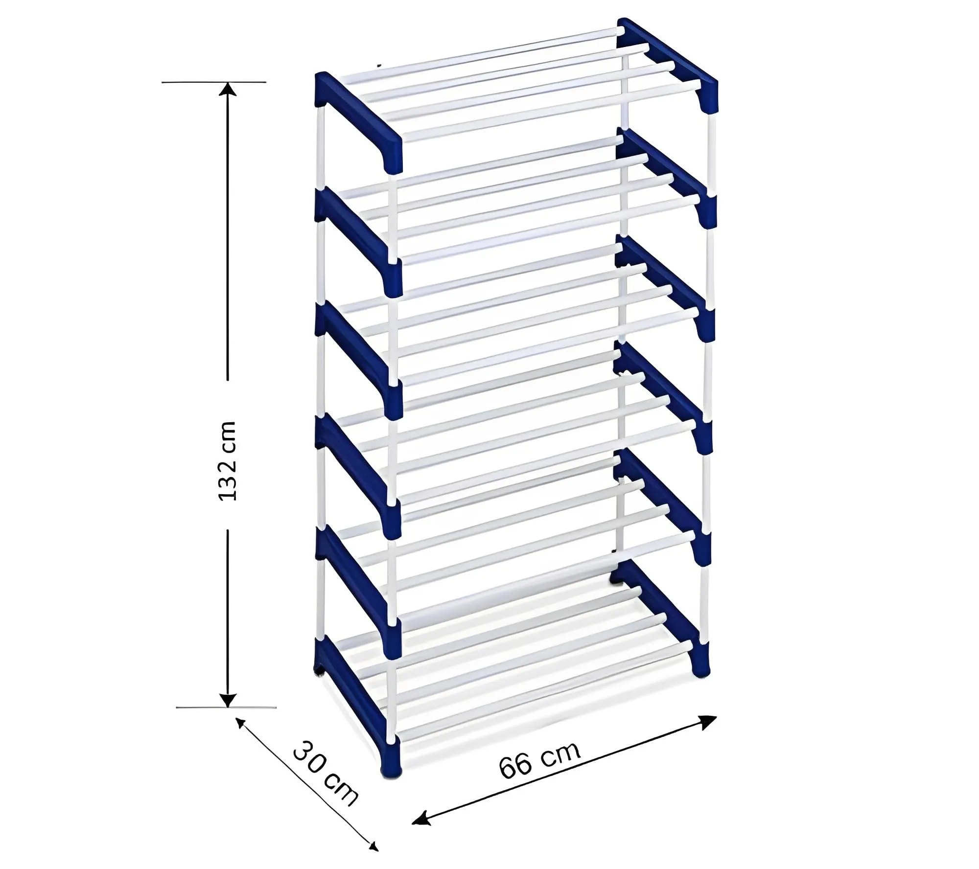 DEMARK Premium 6-Tiers Shoe Rack/Multipurpose Storage Rack with Dustproof Cover (Iron Pipes, Non Woven Fabric, Plastic Connector 6-Layer-Book Shelf)