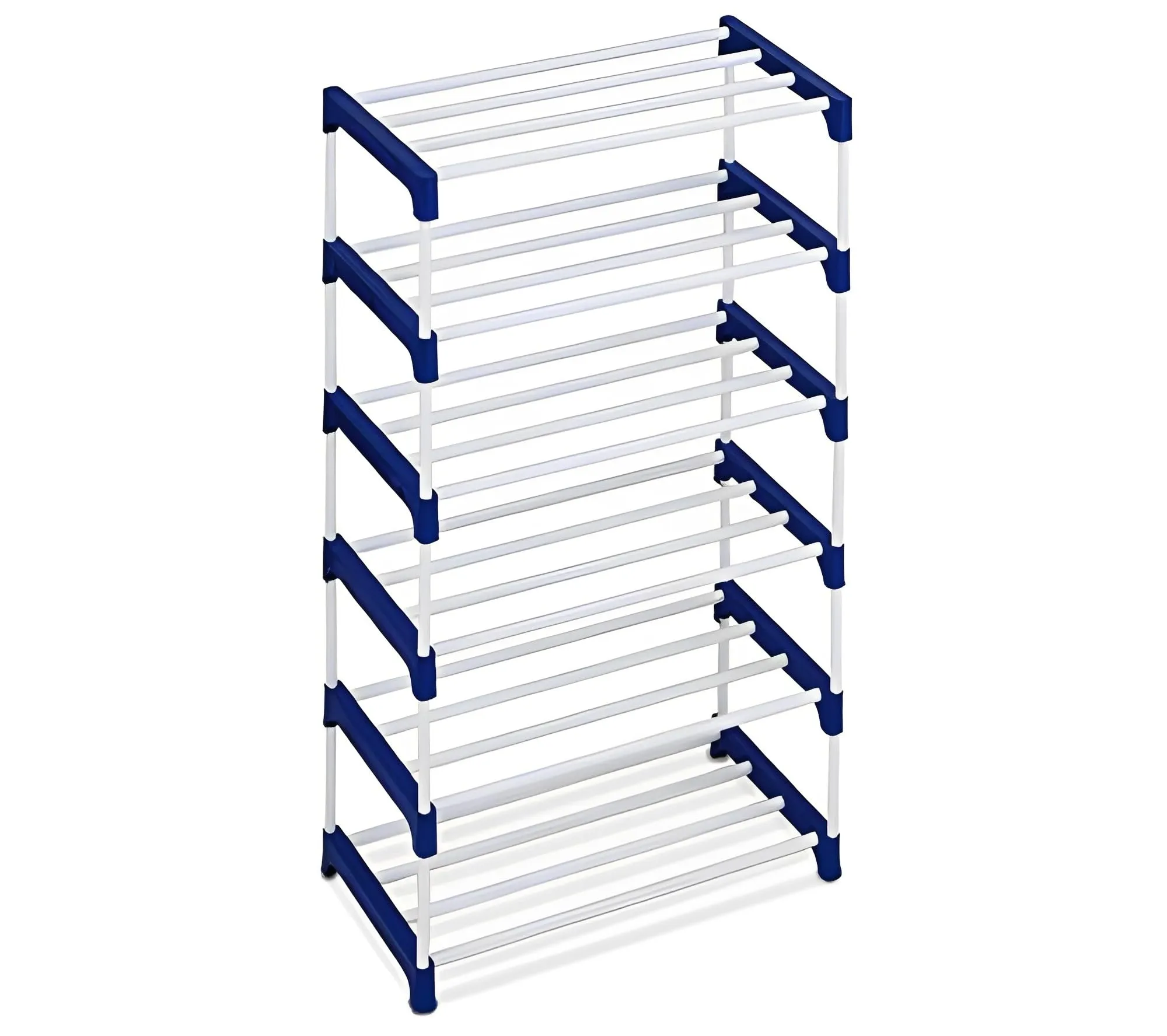 DEMARK Premium 6-Tiers Shoe Rack/Multipurpose Storage Rack with Dustproof Cover (Iron Pipes, Non Woven Fabric, Plastic Connector 6-Layer-Book Shelf)