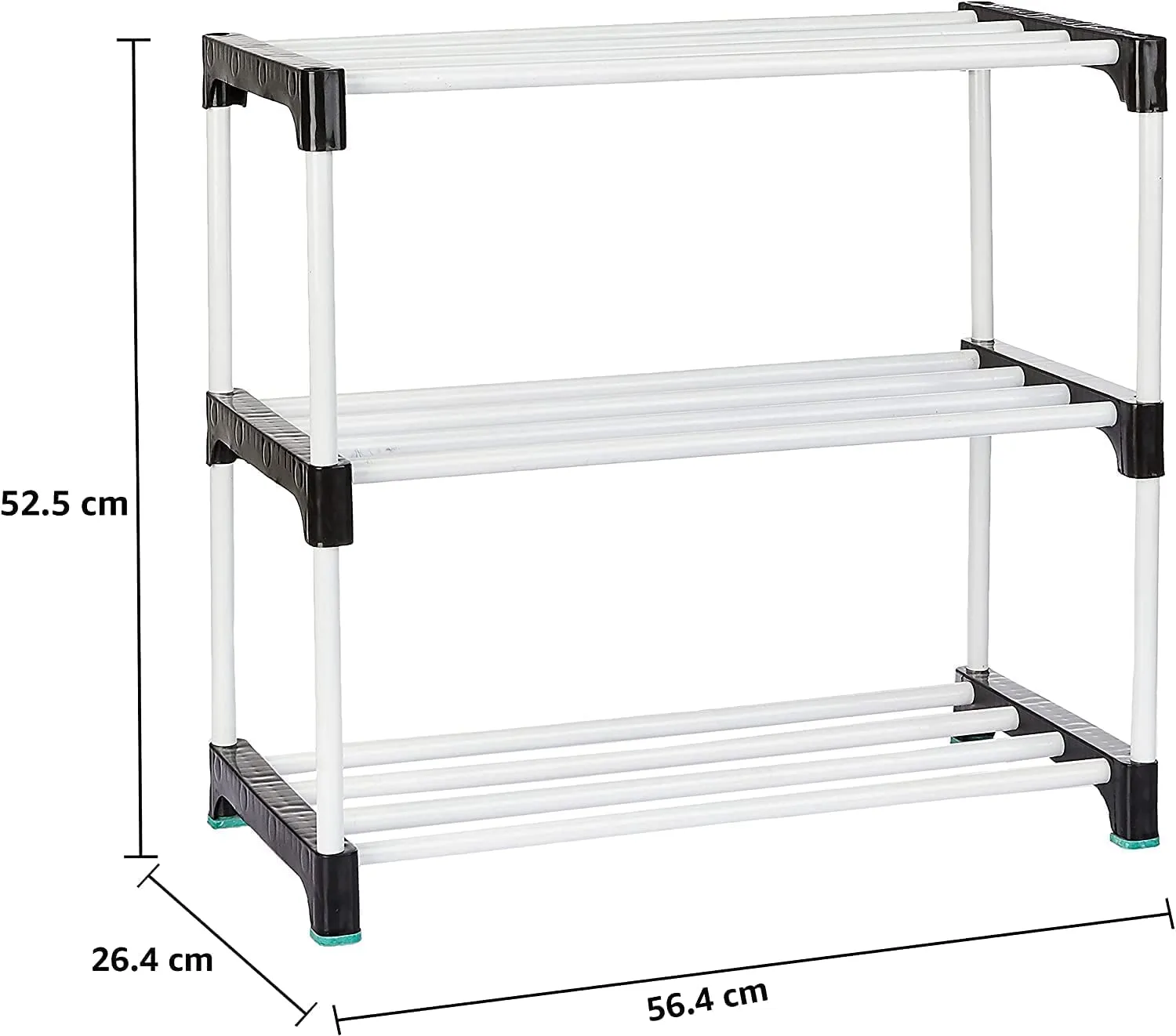 DEMARK Premium Multipurpose Portable Metal Shoe Rack for Home Storage, Easy to Move & Assemble (Random Colour-3 Shelves)