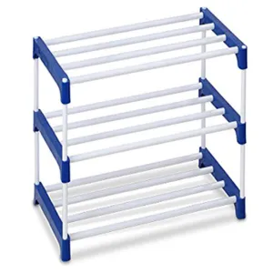 DEMARK Premium Multipurpose Portable Metal Shoe Rack for Home Storage, Easy to Move & Assemble (Random Colour-3 Shelves)