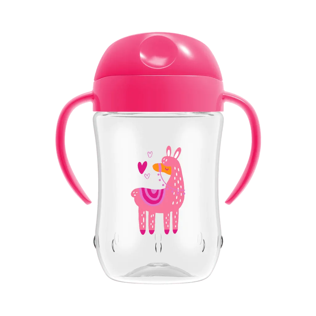 Dr.Brown's Soft-Spout Toddler Cup w/ Handles - Pink Llama Deco