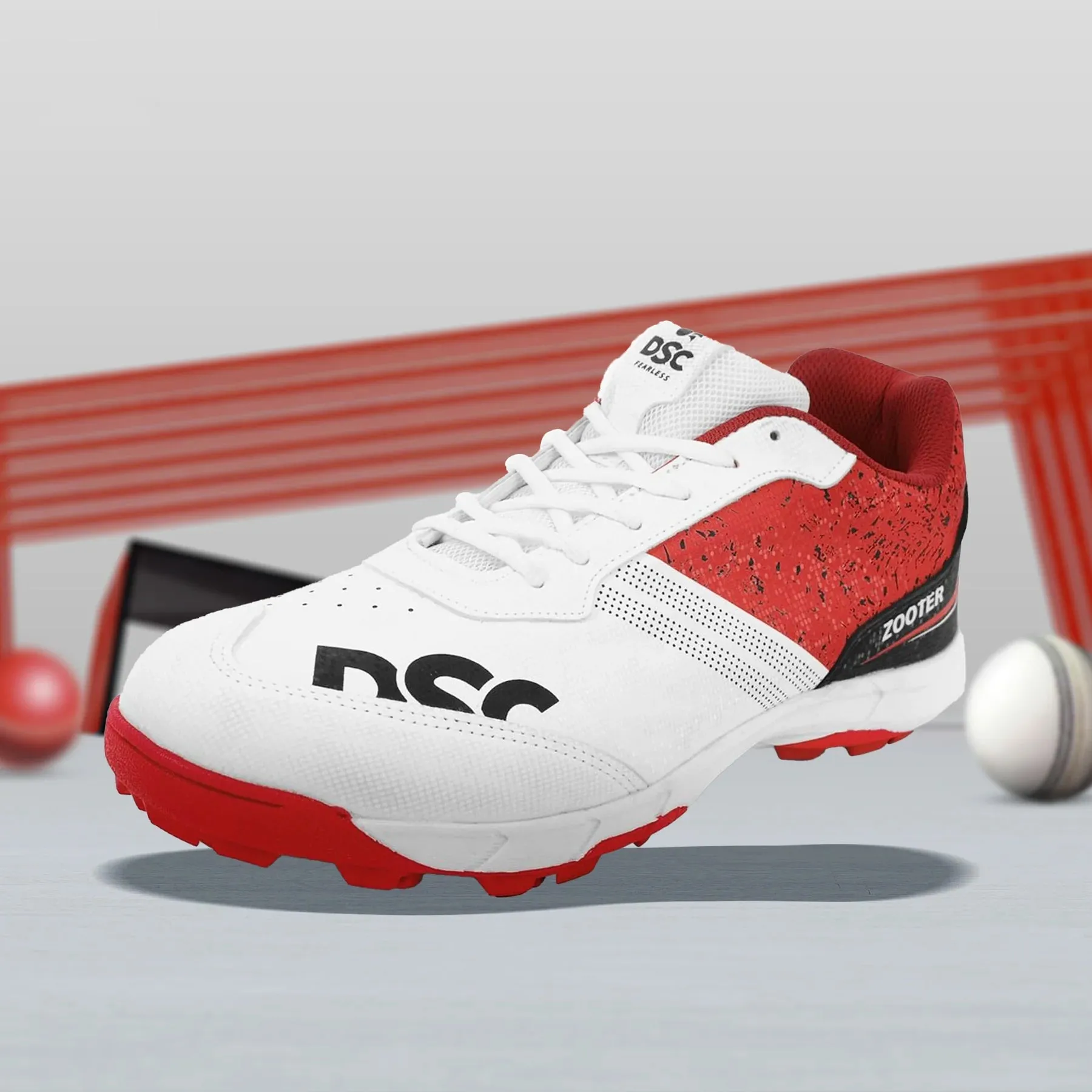 DSC Zooter Cricket Spike Shoes (Red) (UK3 - UK11)