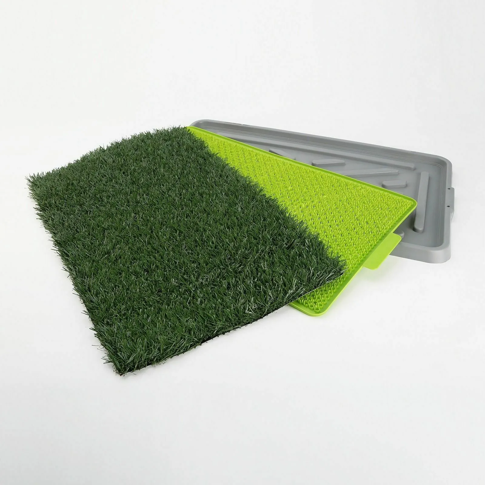 Easy Clean Dog Potty Training Mat with Waste Tray, 3 Grass