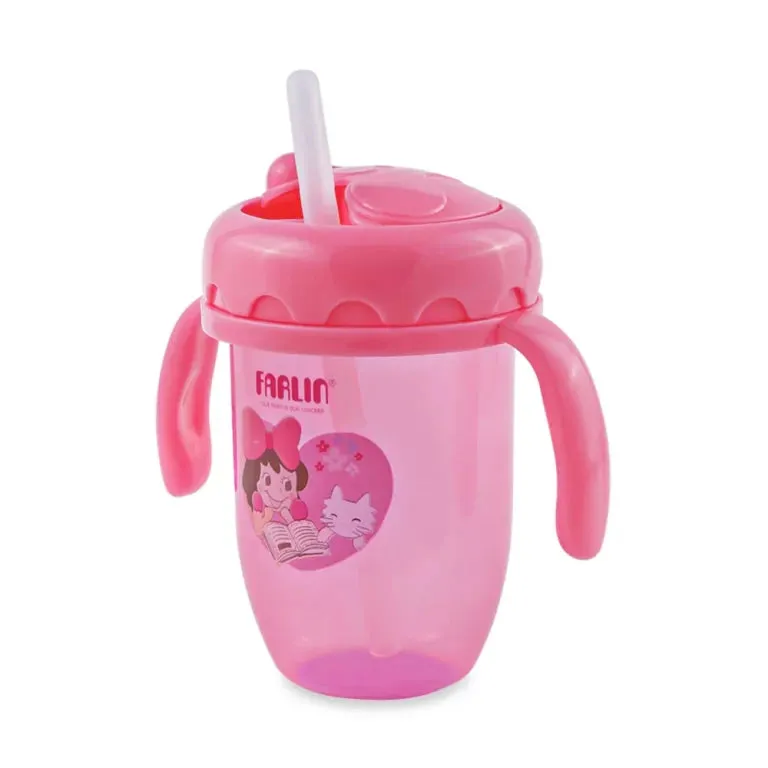 Farlin Straw Training Cup – Green & Pink