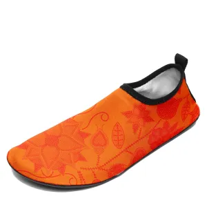 Floral Beadwork Real Orange Sockamoccs