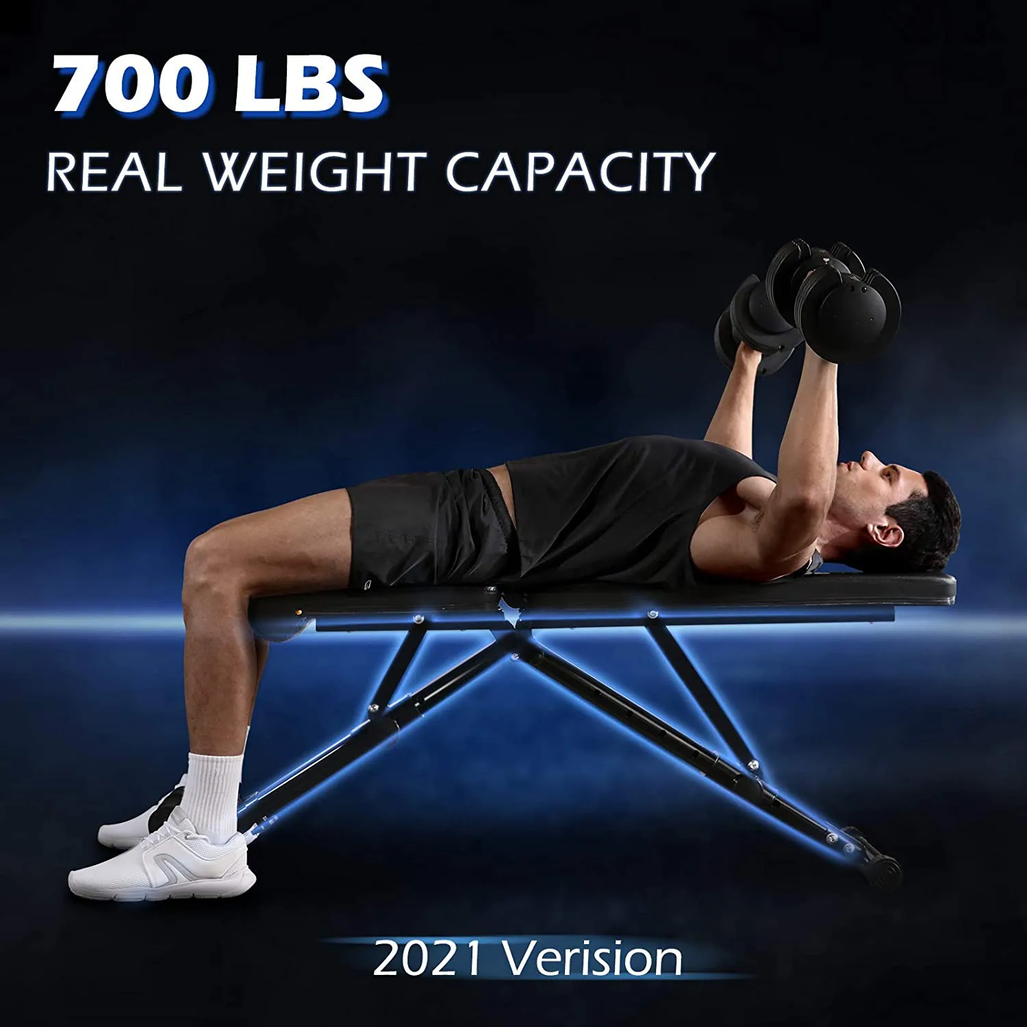 FLYBIRD Weight Bench, Adjustable Strength Training Bench for Full Body Workout with Fast Folding- 2021 Version