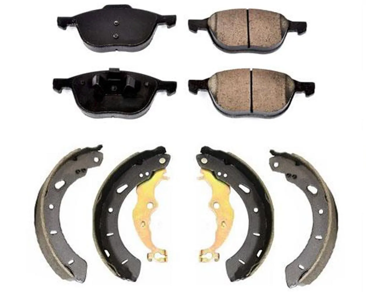 For 12-18 Focus S SE Front Ceramic Pads   Organic Rr Brake Shoes 2p ( No Turbo )