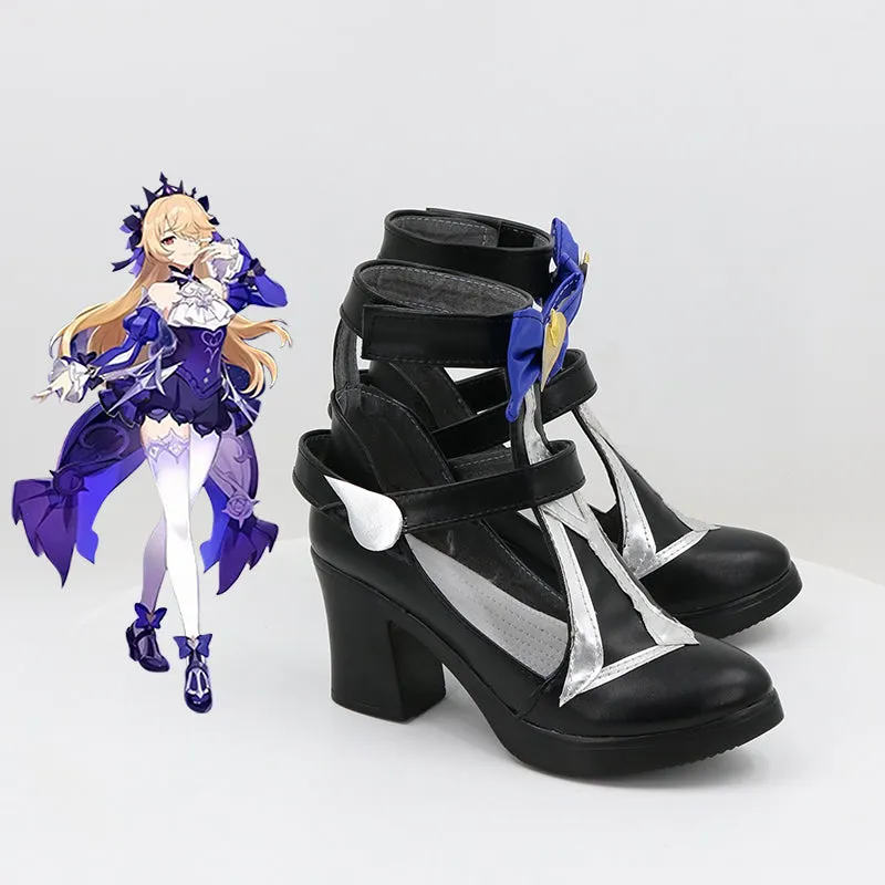 Genshin Impact Fischl Von Luftschloss Narfidort Ein Immernachtstraum Black Cosplay Shoes