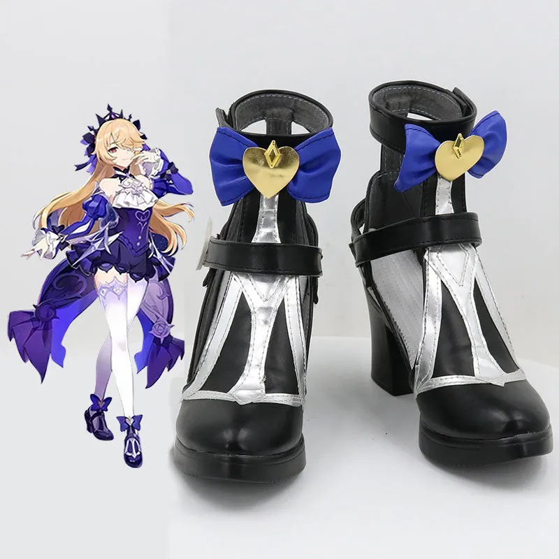 Genshin Impact Fischl Von Luftschloss Narfidort Ein Immernachtstraum Black Cosplay Shoes