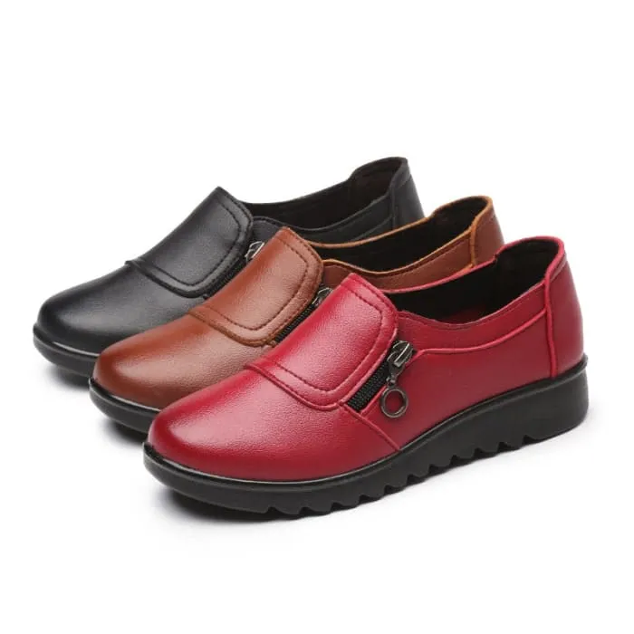 Genuine Leather Comfortable Women Flat Shoes