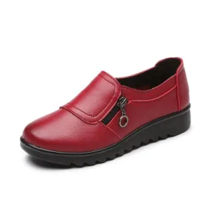 Genuine Leather Comfortable Women Flat Shoes