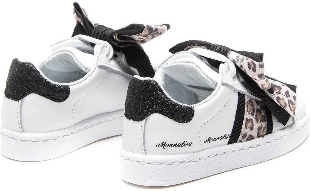 Girls Black & White Glitter Trainers 4703 9950