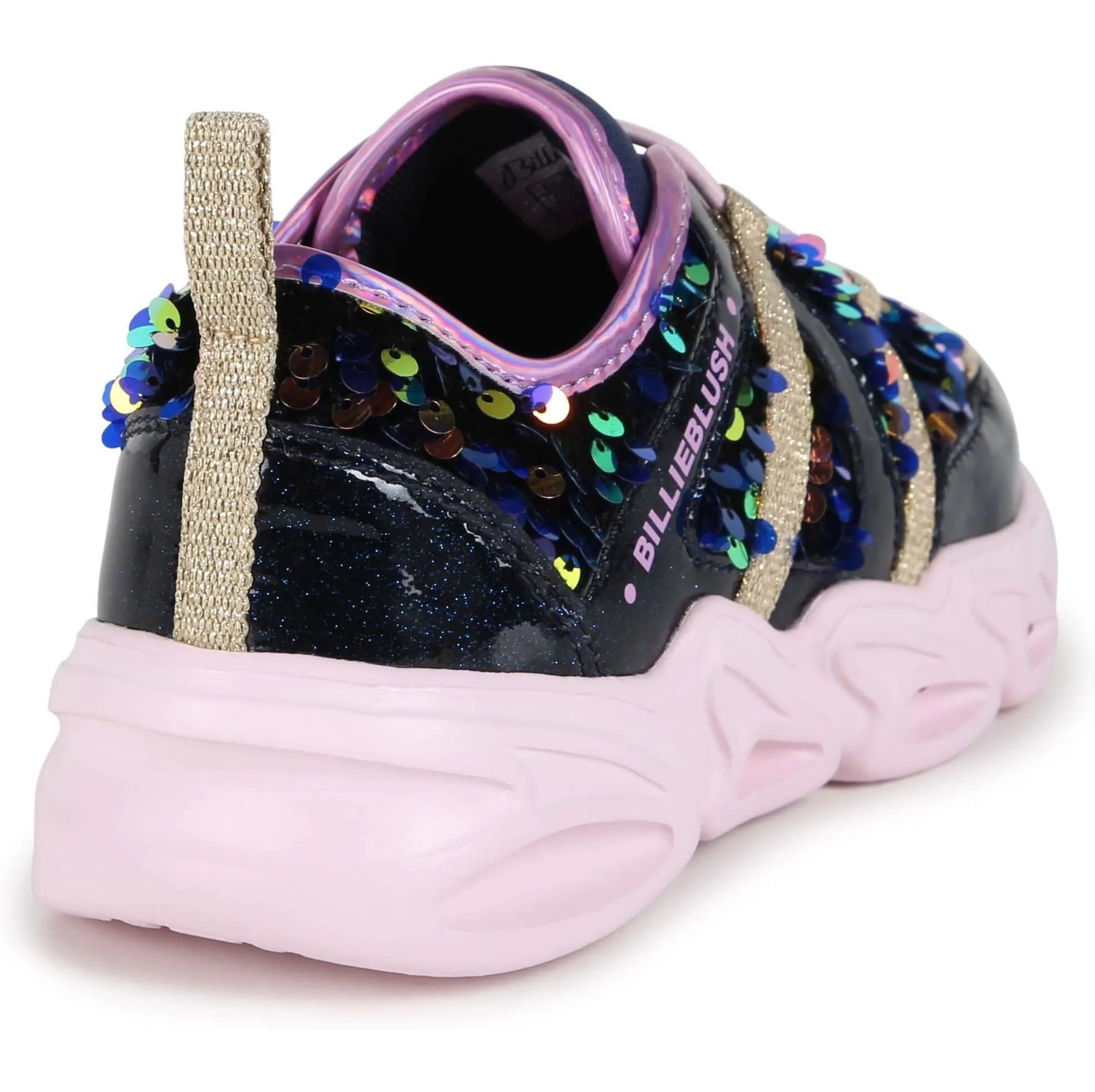 Girls Navy Sequin Trainers