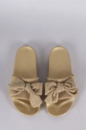 Glitter Oversized Bow Slide Sandal