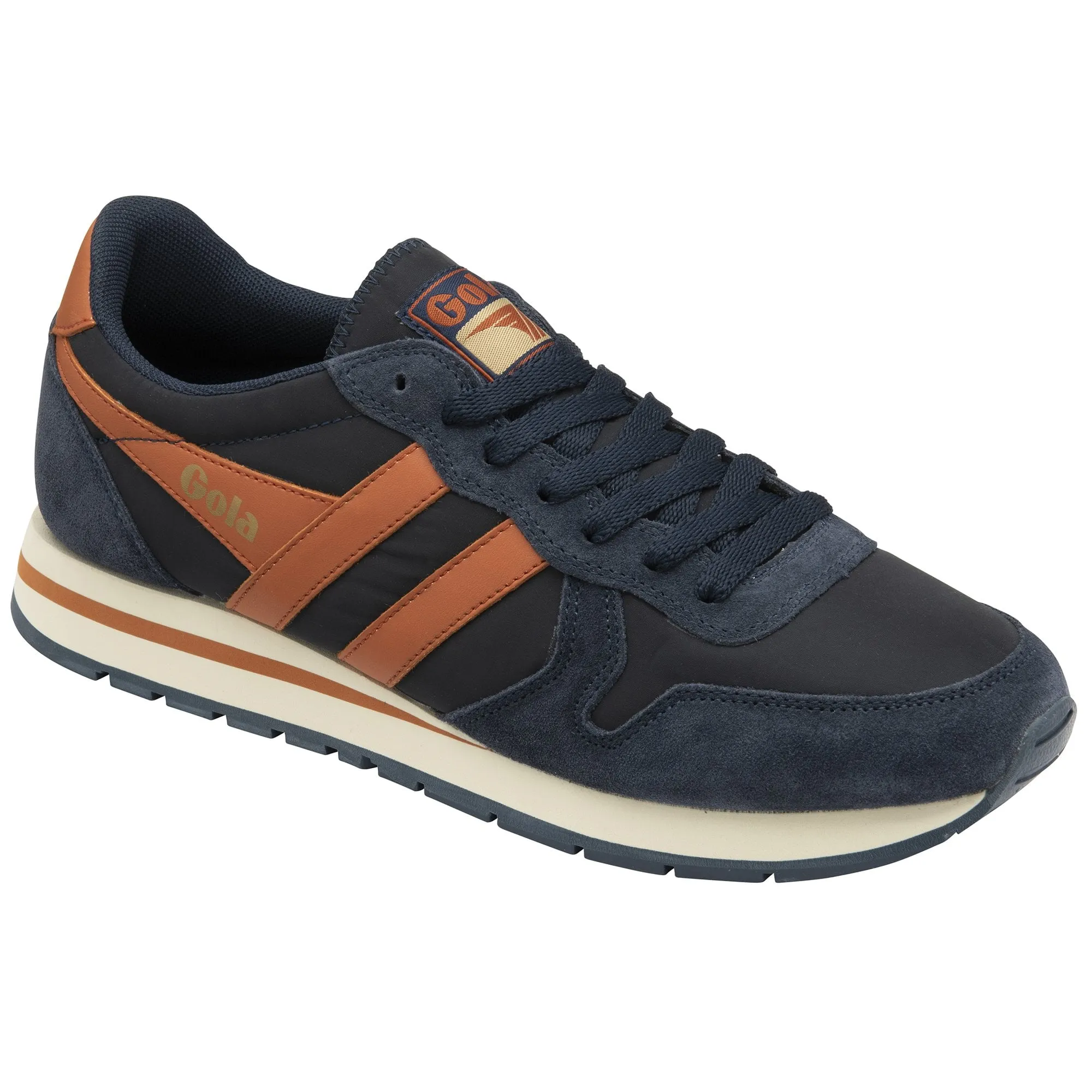 Gola Daytona Chute Mens Navy & Moody Orange Nylon Lace Up Trainers