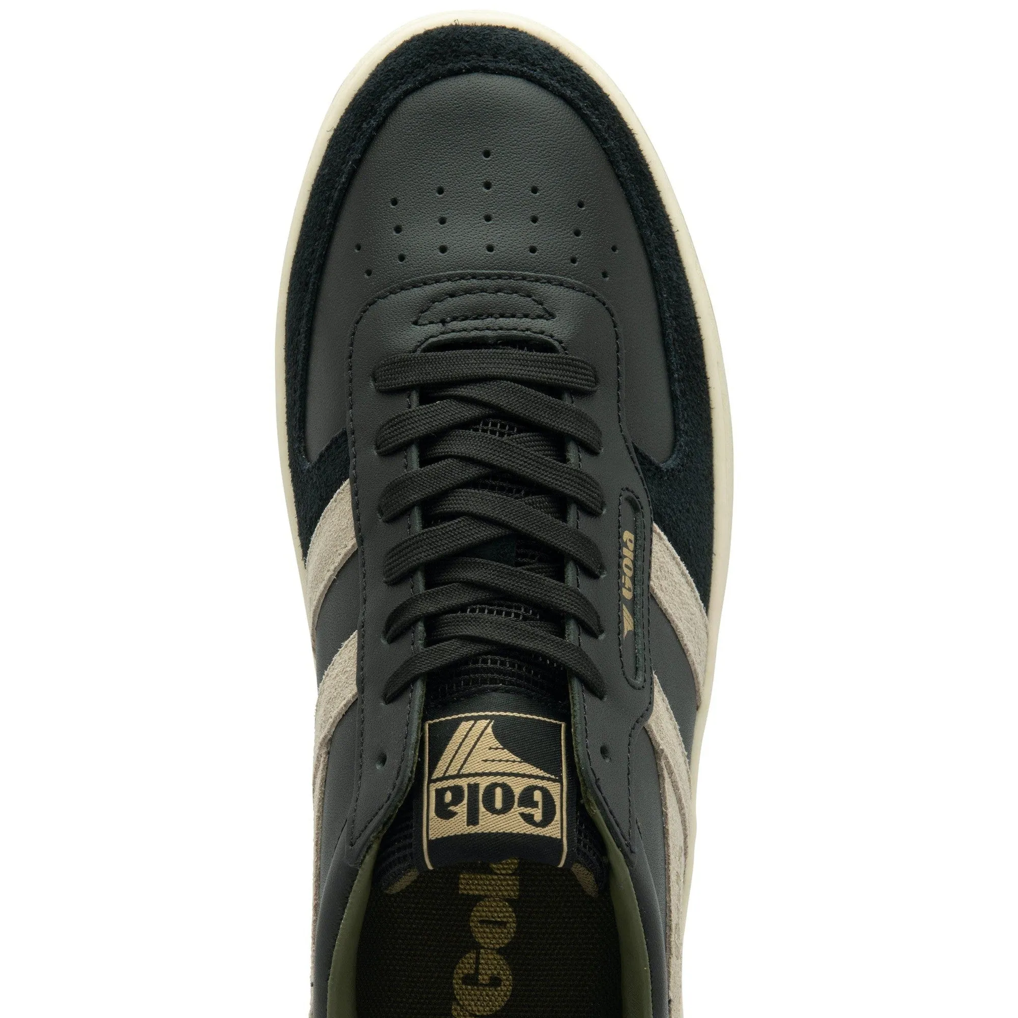 Gola Hawk Mens Black Leather Lace Up Trainers