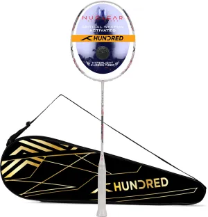 Hundred Nuclear 72 Superlight 6U Unstrung Badminton Racquet (White / Black / Red)