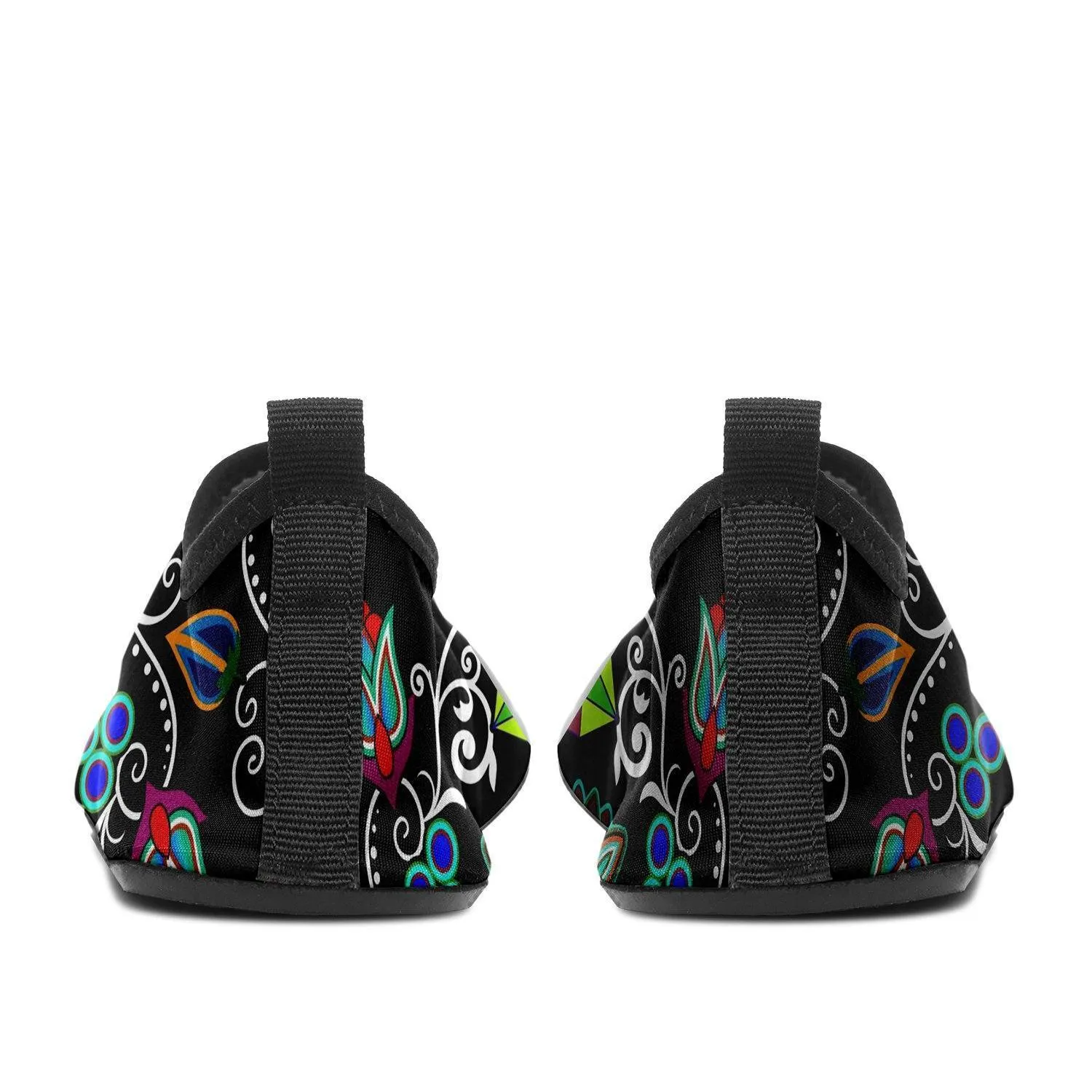 Indigenous Paisley Black Sockamoccs Kid's Sockamoccs Slip On Shoes