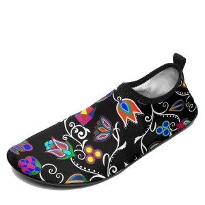 Indigenous Paisley Black Sockamoccs Kid's Sockamoccs Slip On Shoes