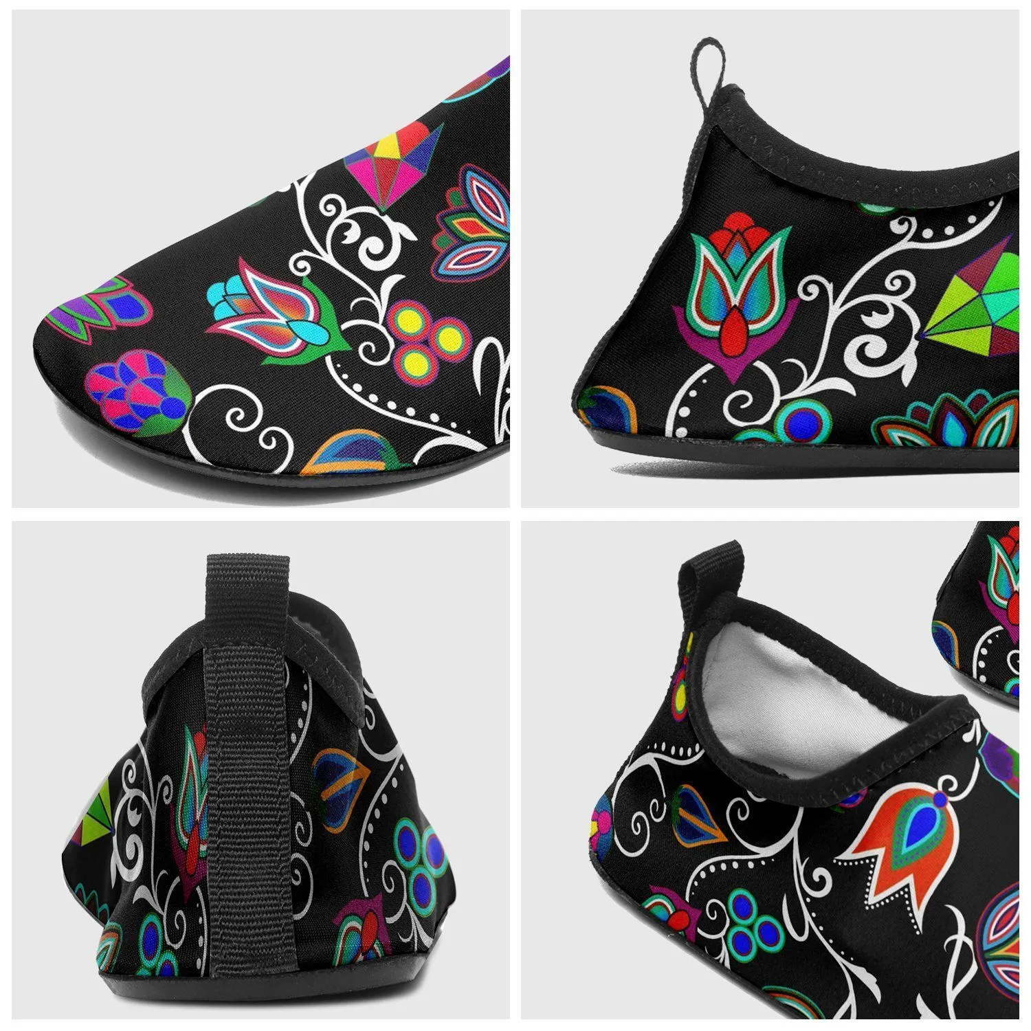 Indigenous Paisley Black Sockamoccs Kid's Sockamoccs Slip On Shoes